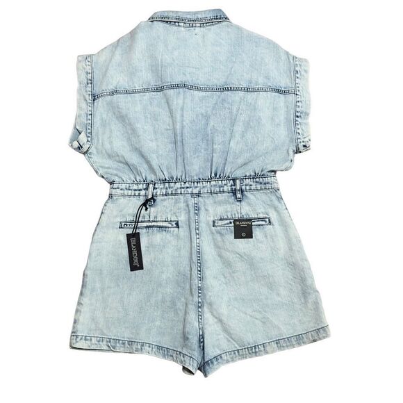 Blank NYC Light Wash Denim Short Sleeve Romper LARGE NWT - Picture 5 of 16